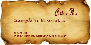 Csungán Nikoletta névjegykártya