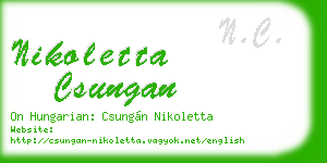 nikoletta csungan business card